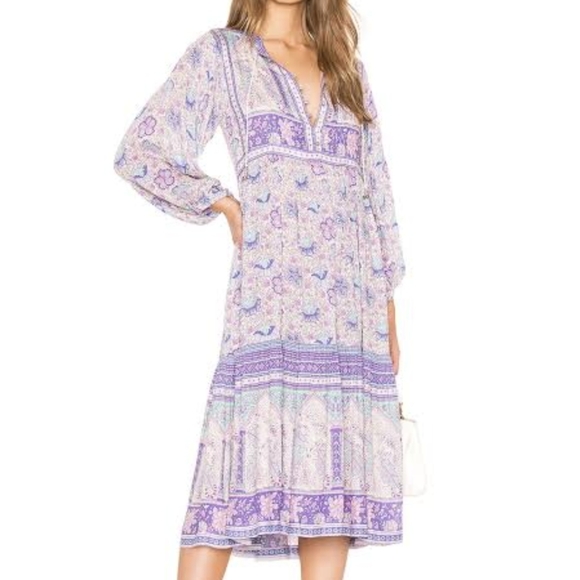 Spell Poinciana Boho Midi Dress Small Lilac - Picture 3 of 16
